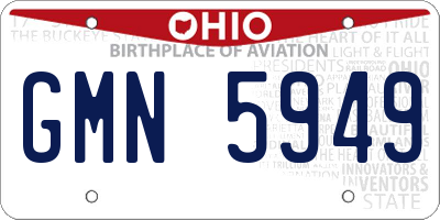 OH license plate GMN5949