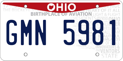 OH license plate GMN5981