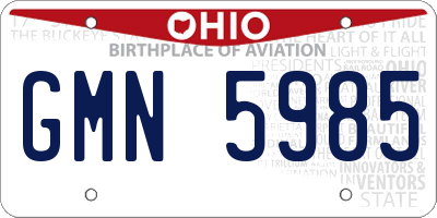OH license plate GMN5985