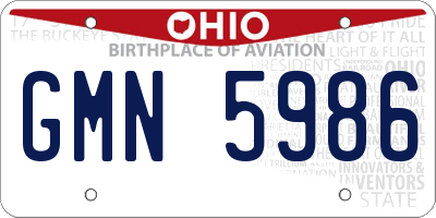 OH license plate GMN5986