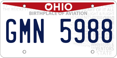 OH license plate GMN5988