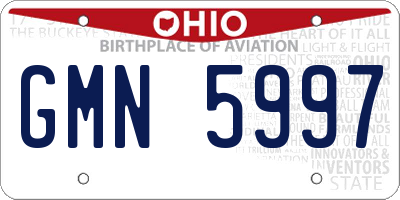 OH license plate GMN5997