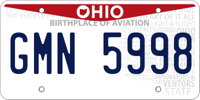 OH license plate GMN5998