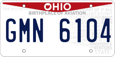 OH license plate GMN6104