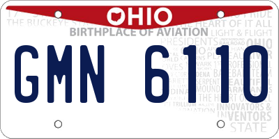 OH license plate GMN6110