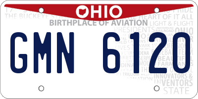 OH license plate GMN6120