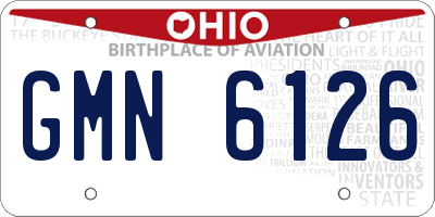 OH license plate GMN6126