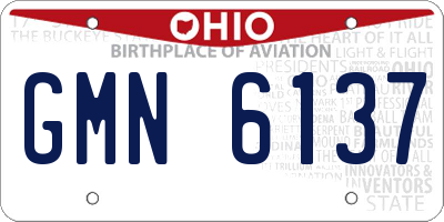 OH license plate GMN6137
