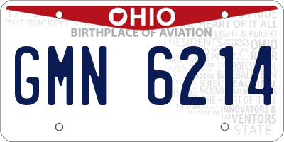 OH license plate GMN6214