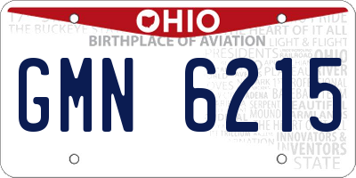 OH license plate GMN6215