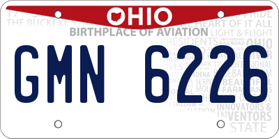 OH license plate GMN6226
