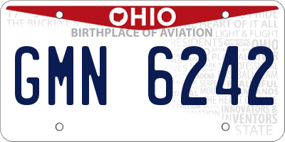 OH license plate GMN6242