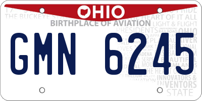 OH license plate GMN6245