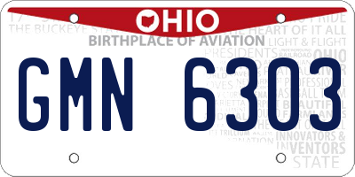 OH license plate GMN6303