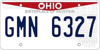 OH license plate GMN6327