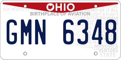 OH license plate GMN6348