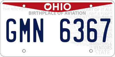 OH license plate GMN6367