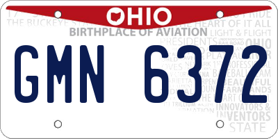 OH license plate GMN6372