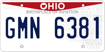 OH license plate GMN6381