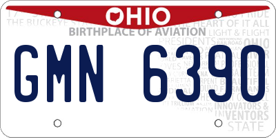 OH license plate GMN6390