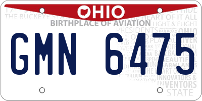 OH license plate GMN6475