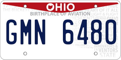 OH license plate GMN6480