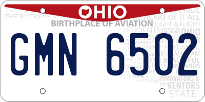 OH license plate GMN6502