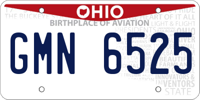 OH license plate GMN6525