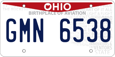 OH license plate GMN6538