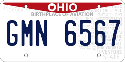 OH license plate GMN6567