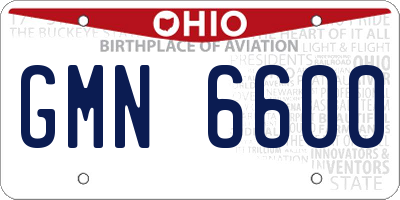 OH license plate GMN6600