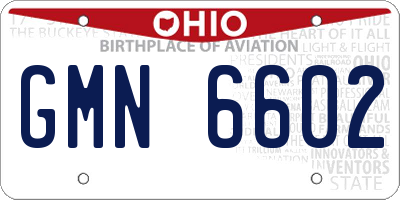 OH license plate GMN6602