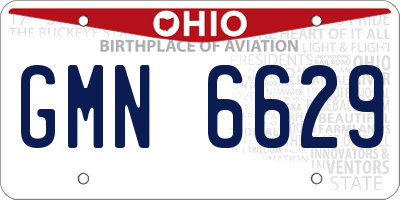 OH license plate GMN6629