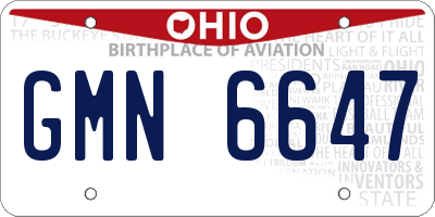 OH license plate GMN6647