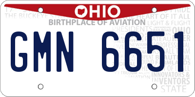 OH license plate GMN6651