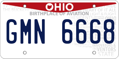OH license plate GMN6668