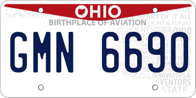 OH license plate GMN6690