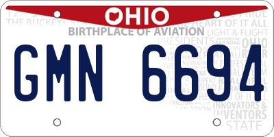 OH license plate GMN6694