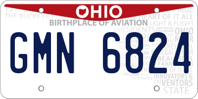 OH license plate GMN6824