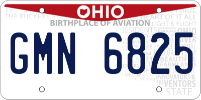 OH license plate GMN6825