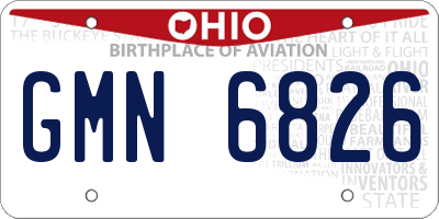 OH license plate GMN6826