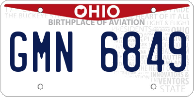 OH license plate GMN6849