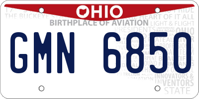 OH license plate GMN6850