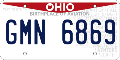 OH license plate GMN6869