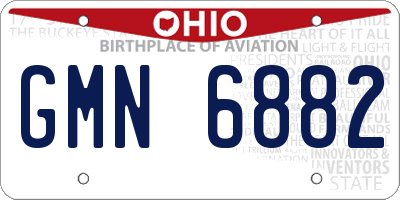 OH license plate GMN6882