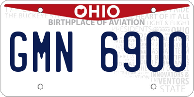 OH license plate GMN6900