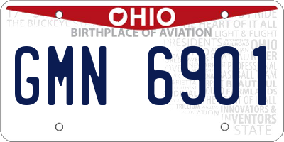 OH license plate GMN6901