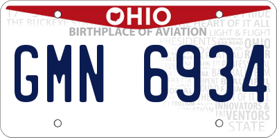 OH license plate GMN6934