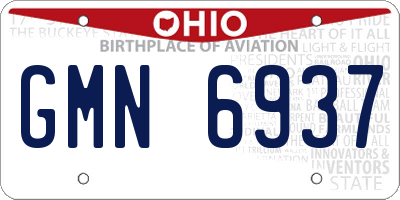 OH license plate GMN6937