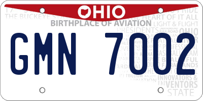 OH license plate GMN7002